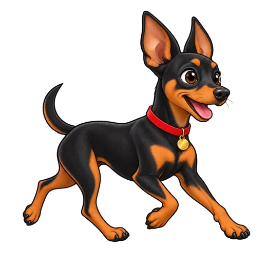 Rocko the miniature pinscher running