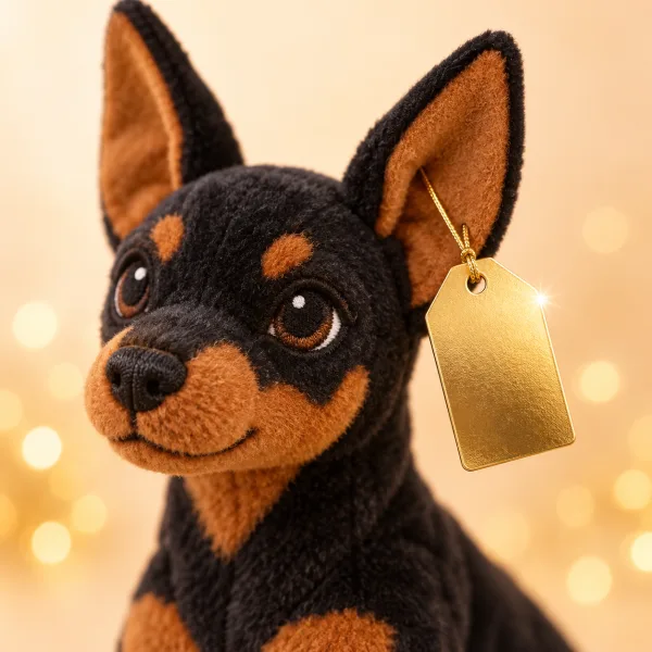 A Rocko Pal with a shiny gold hang tag on his ear